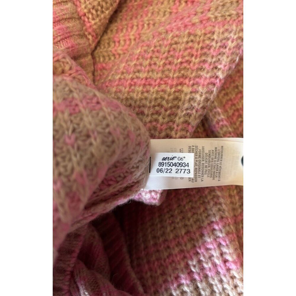 Aerie 1/4 Zip Sweater Women's Sz XL Tan Pink Soft - Picture 5 of 8